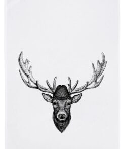 Geschirrtuch, Hirsch mit Hut